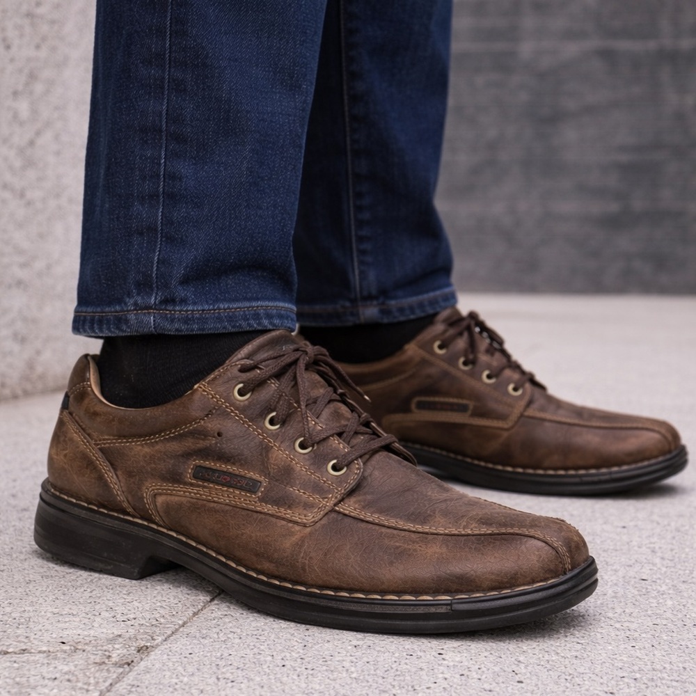 ECCO Brown Leather Lace Up Oxfords Comfort Dress Shoes Men’s EU 44 US 10-10.5